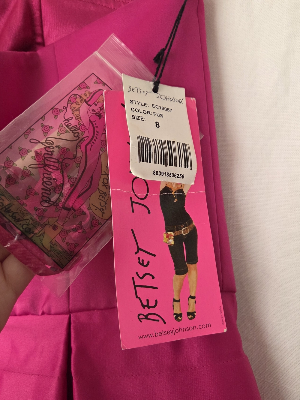 Strapless Pink Satin Party Dress - Picture 6 of 8